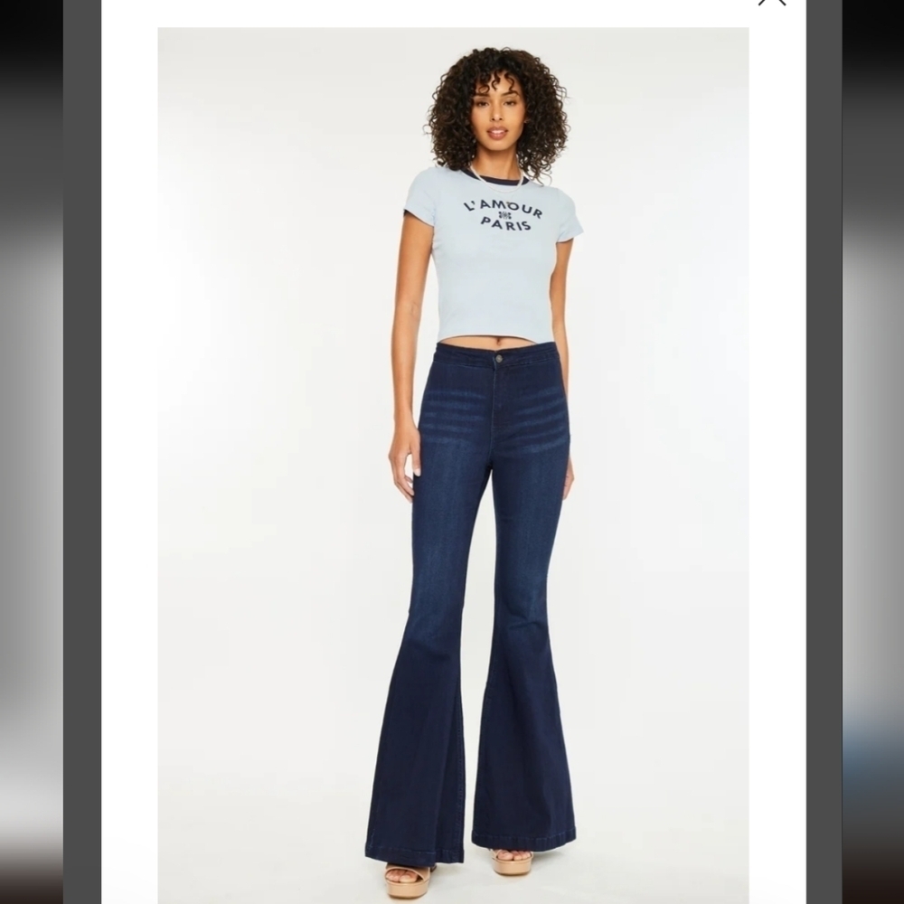 KanCan Los Angeles Estilo Extend Flare Bell Bottom Dark Blue 9/28